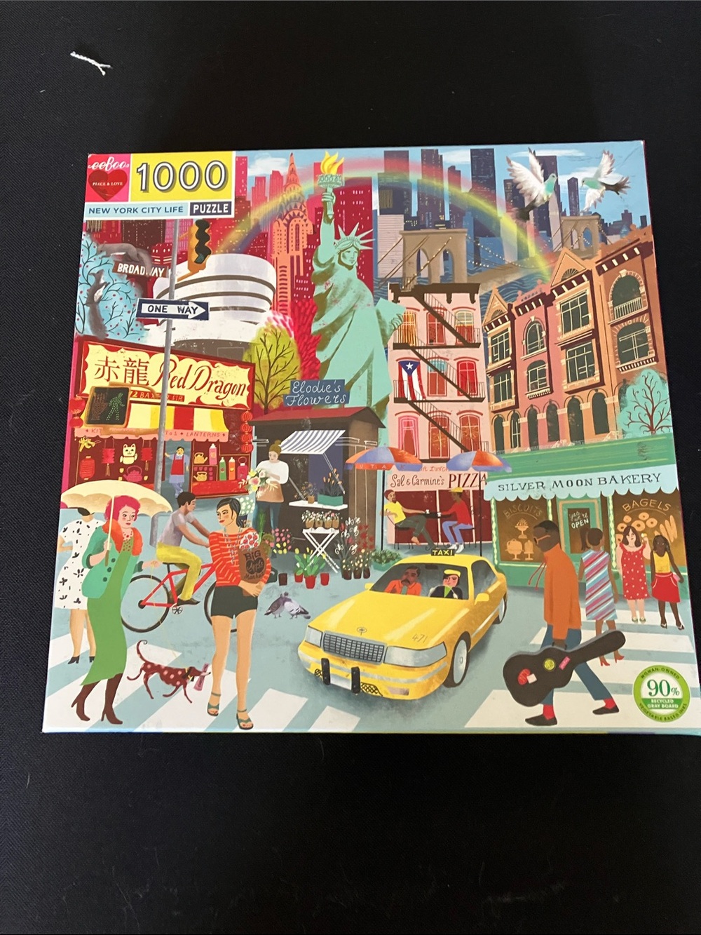 Red Dragon New York City Life 1000-Piece Puzzle — Colorful Yellow Taxi Scene